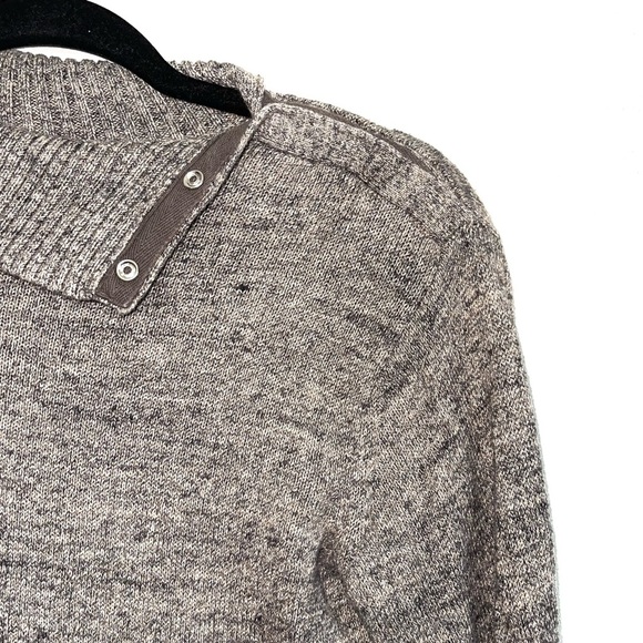 GAP Brown Heathered Snap Neck Turtleneck Tunic Sweater Small Women’s - Picture 3 of 12